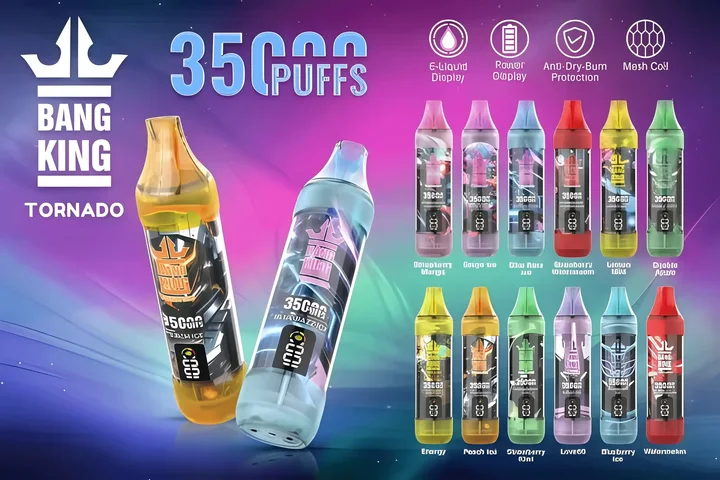 Bang King Tornado 35000 拋棄式電子煙推薦｜雙顯螢幕・Me
